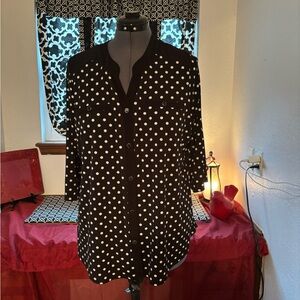 Elie McCarthry Black and White Polka Dot Women's Top